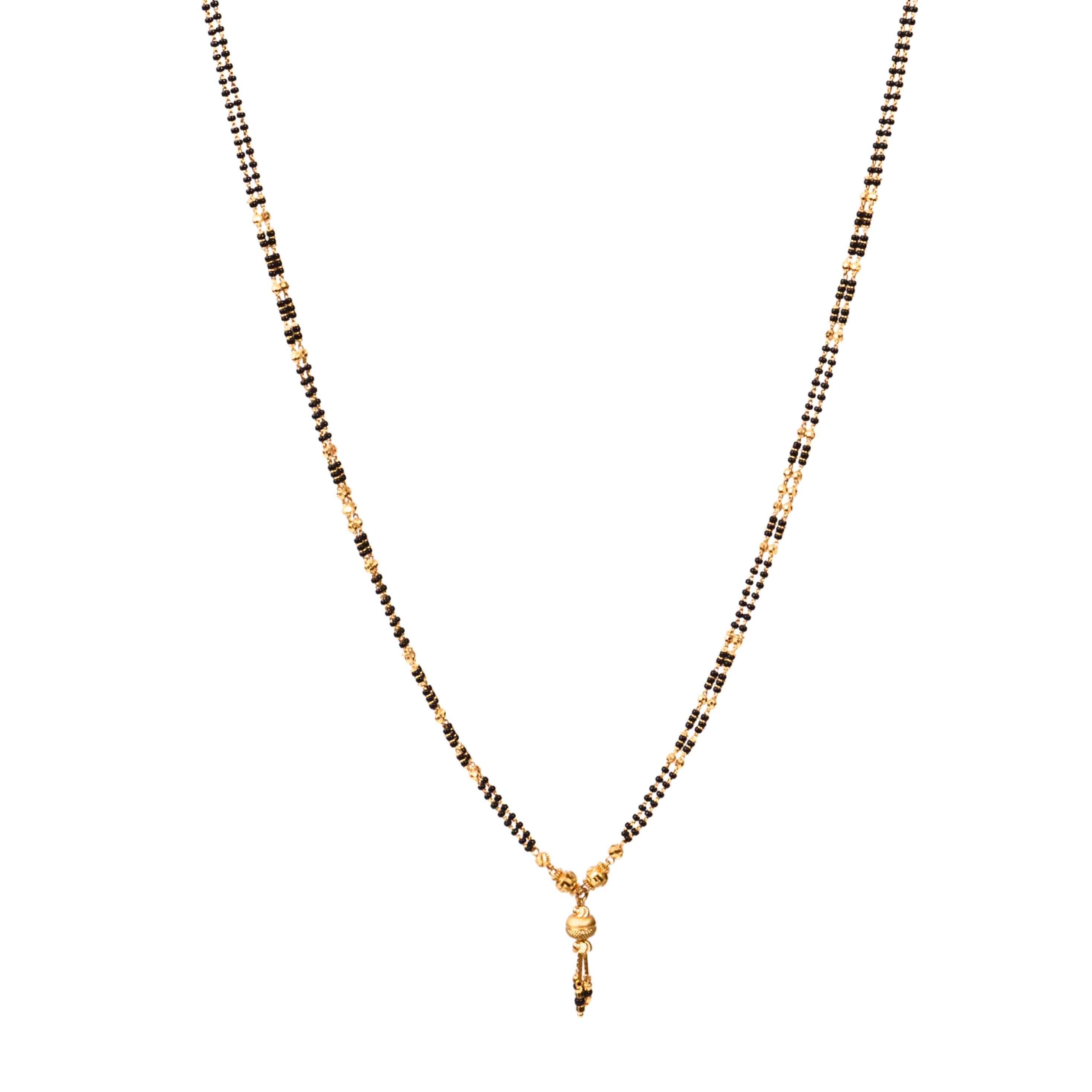 SHORT FANCY BLACK BEADS