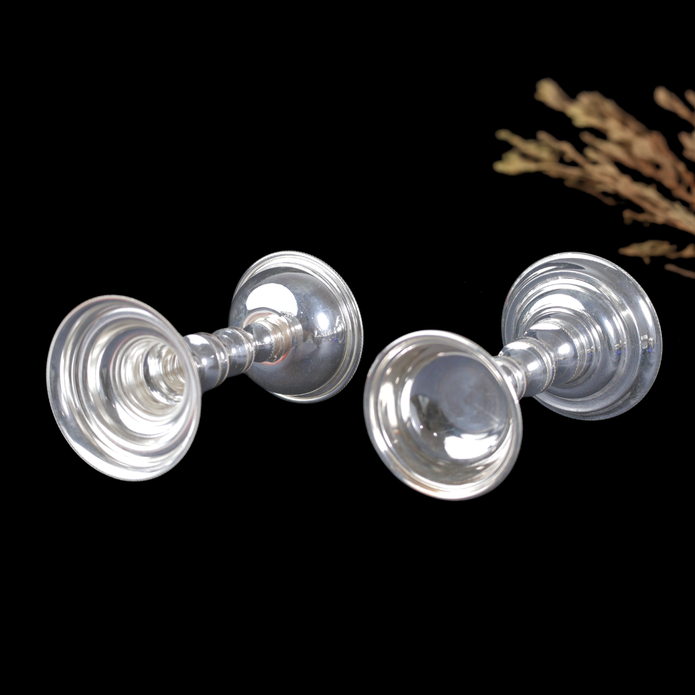 Silver Traditional Deepam Set – Classic Silver Oil Lamps for Pooja