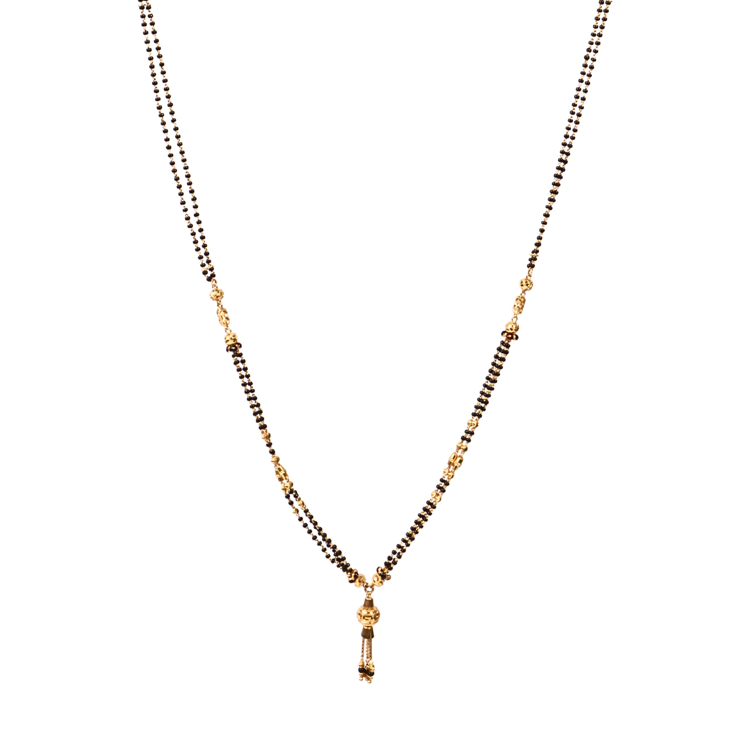 SHORT FANCY BLACK BEADS
