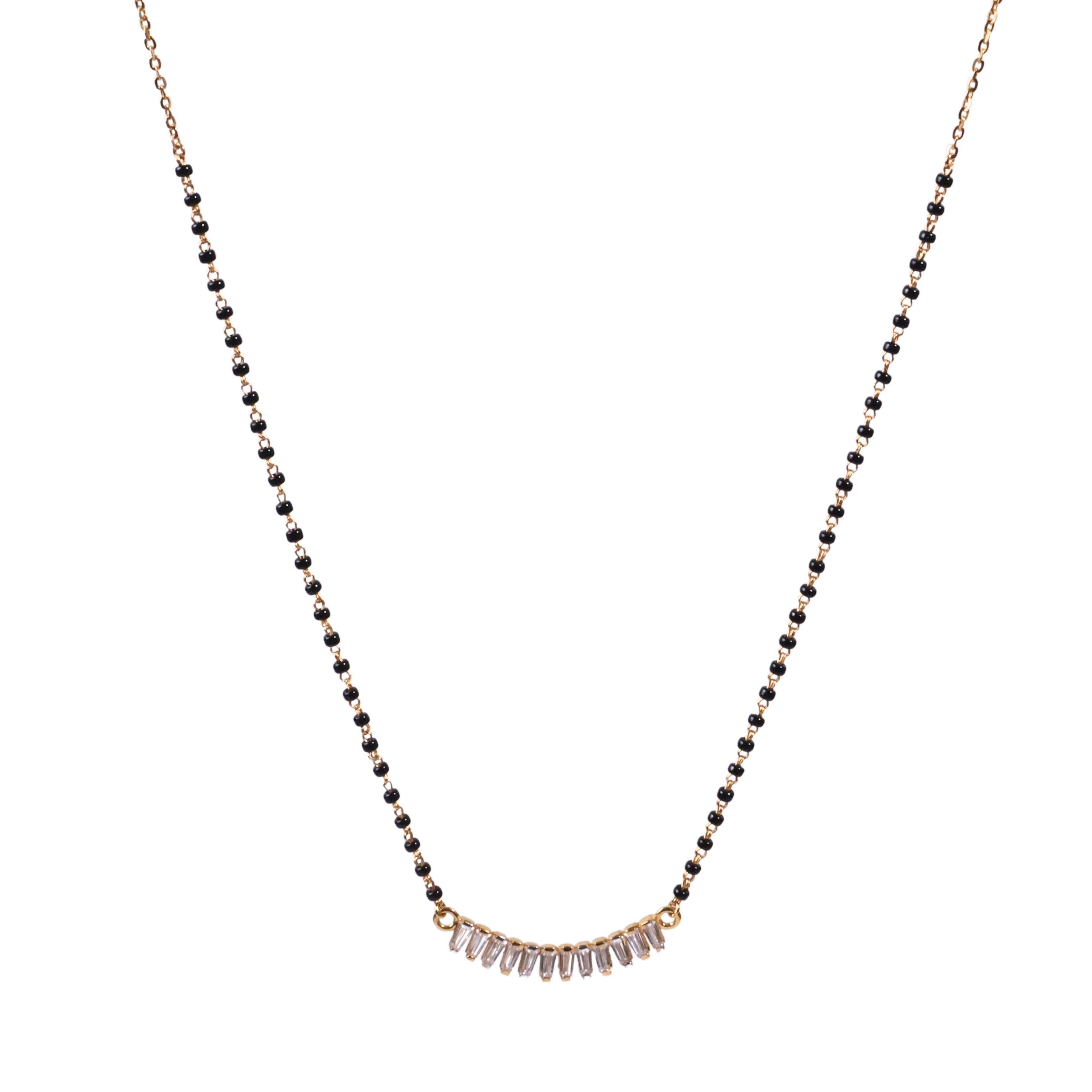SHORT FANCY BLACK BEADS