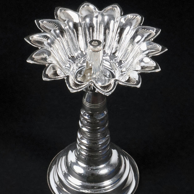 Silver Flower Diya Stand