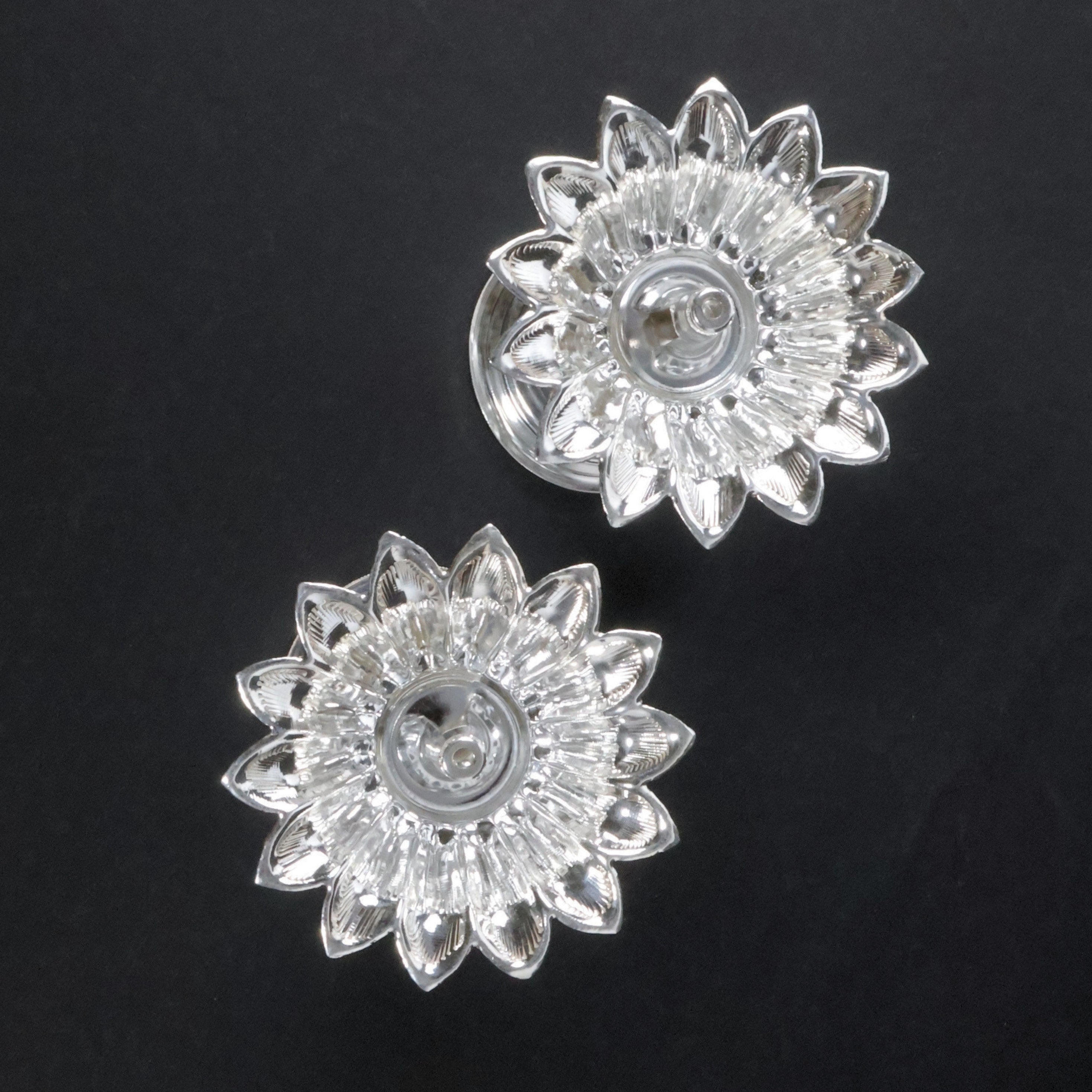 Silver Flower Diya Stand