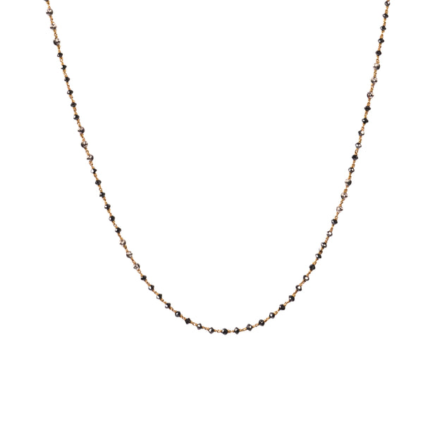SHORT FANCY BLACK BEADS