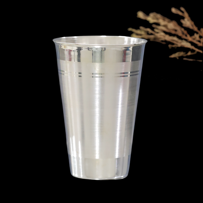 Silver Plain Glass – Fine Line Border Design