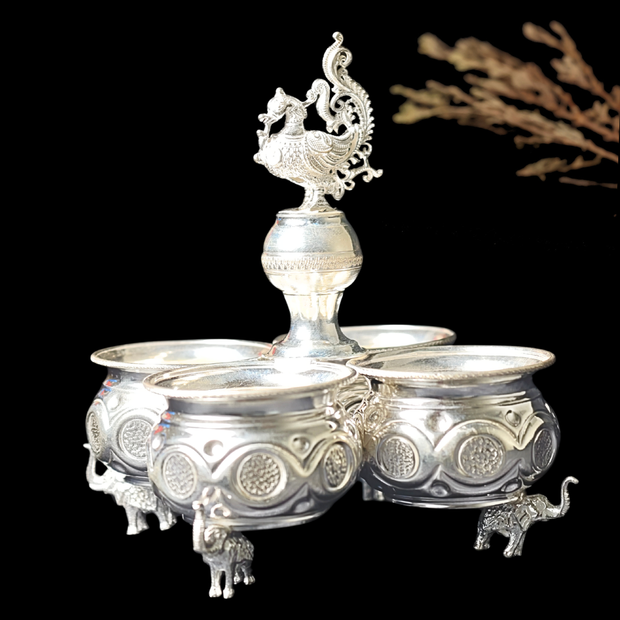 Silver Panchpali with Traditional Elephant