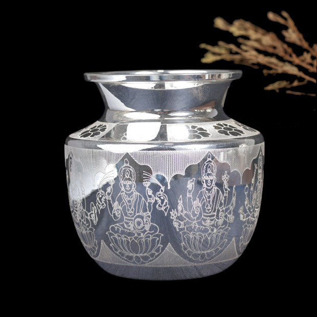 Silver Lakshmi Chambu – Traditional Silver Kalash for Pooja