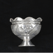 Silver Pedestal Bowl with Traditional Embossed Motifs
