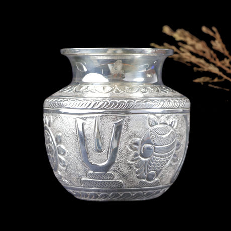 Silver Chambu with Traditional Vaishnavite Embossed Motifs