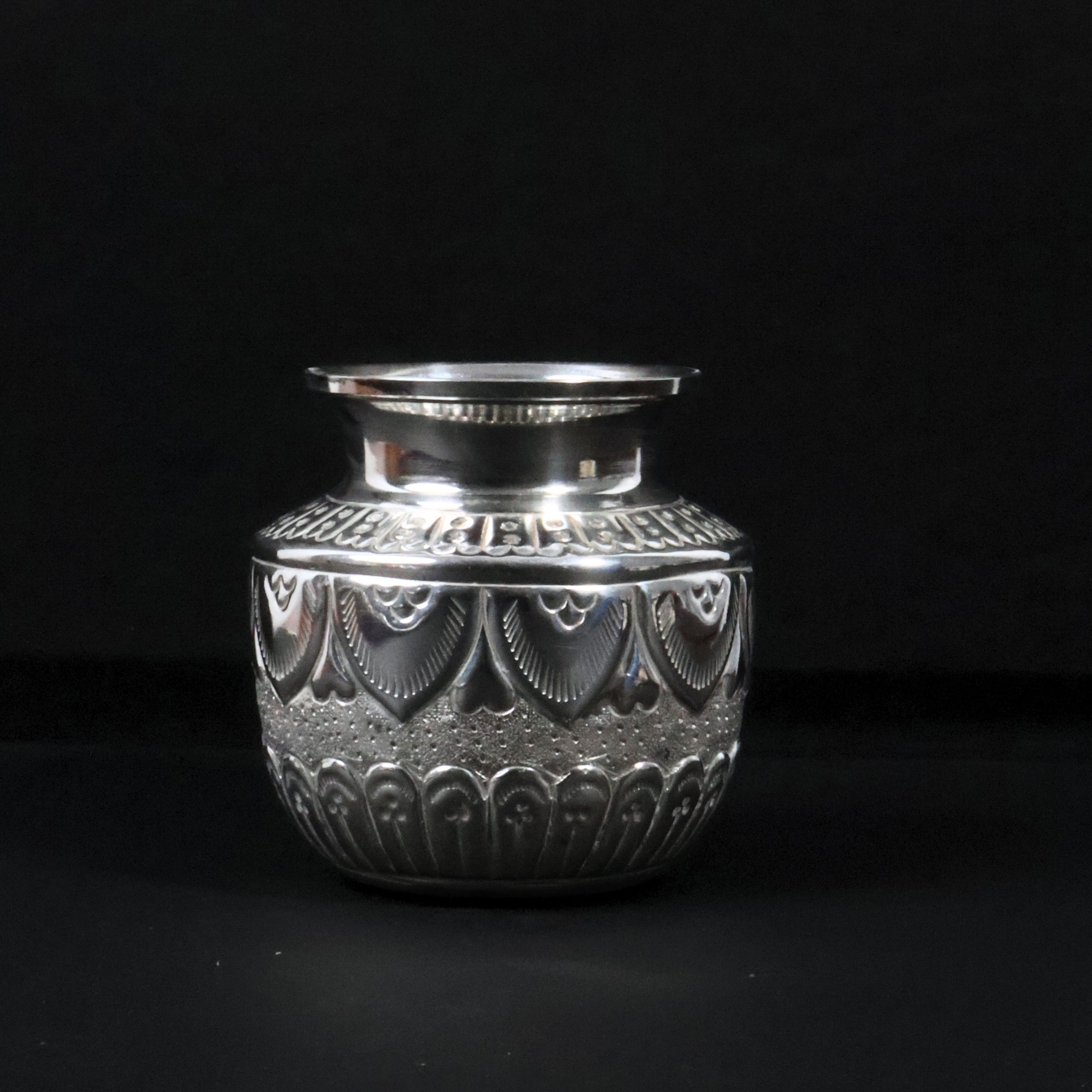 Traditional Engraved Silver Kalash Pot