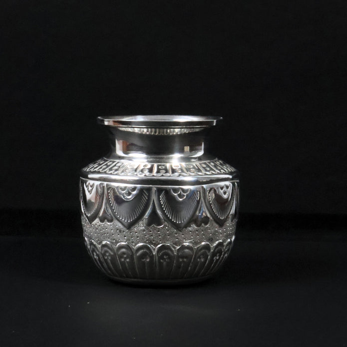 Traditional Engraved Silver Kalash Pot