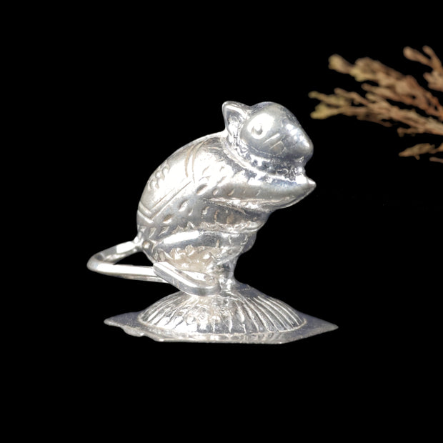 Silver Mouse Idol – Sacred Vahana of Lord Ganesha