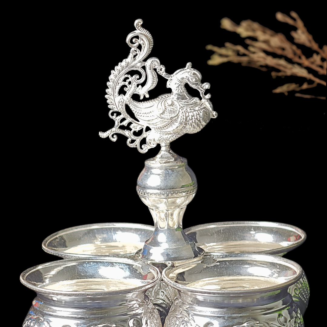 Silver Panchpali with Traditional Elephant