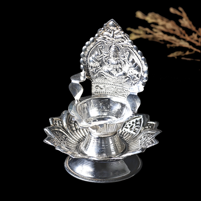 Silver Deepam – Lakshmi Design