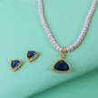 BLUE STONE PEARLS SET
