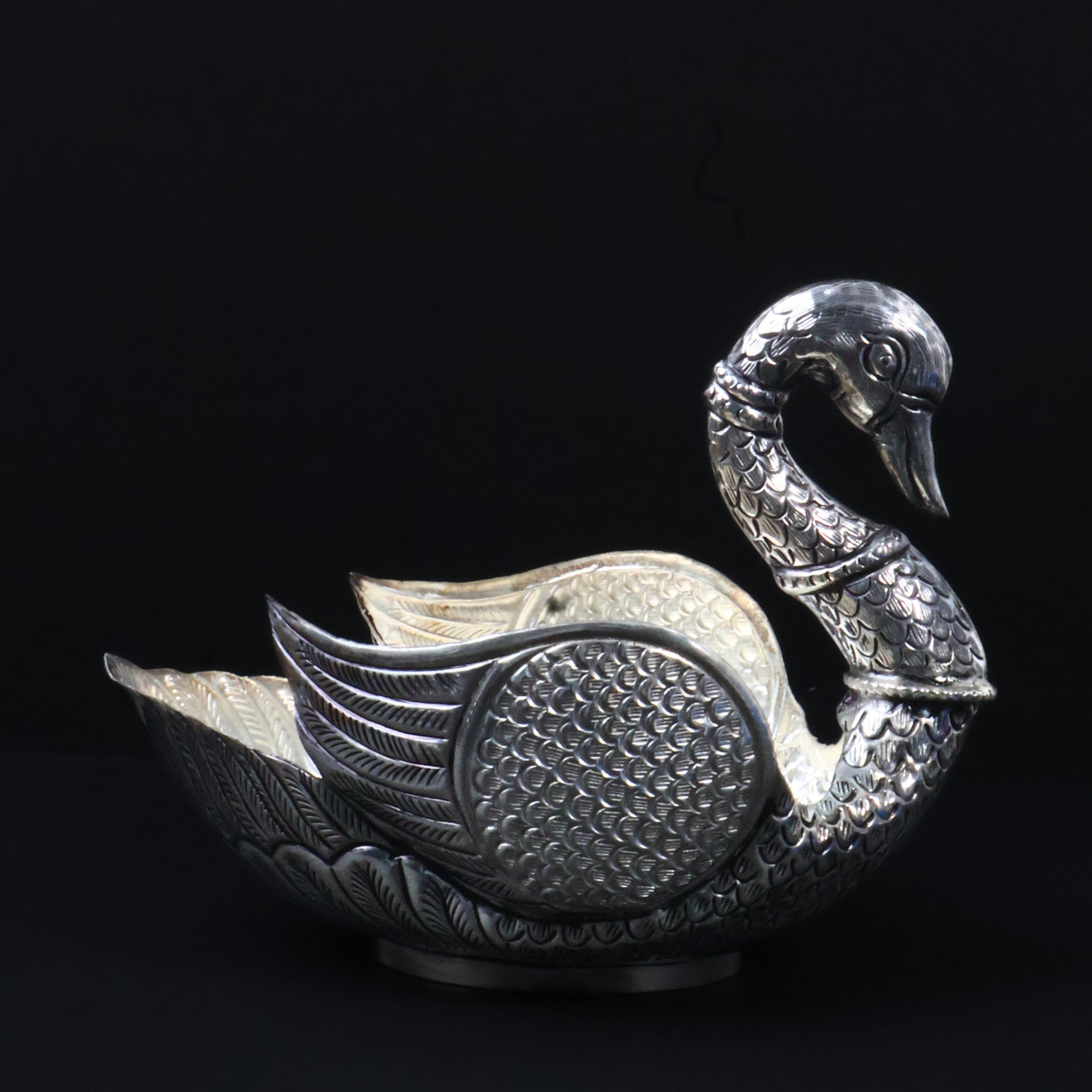 Antique Royal Swan Silver Bowl