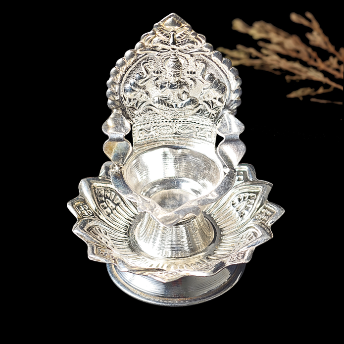 Silver Deepam – Lakshmi Design