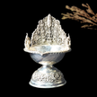 Antique Silver Deepam – Ornate Vishnu  Design