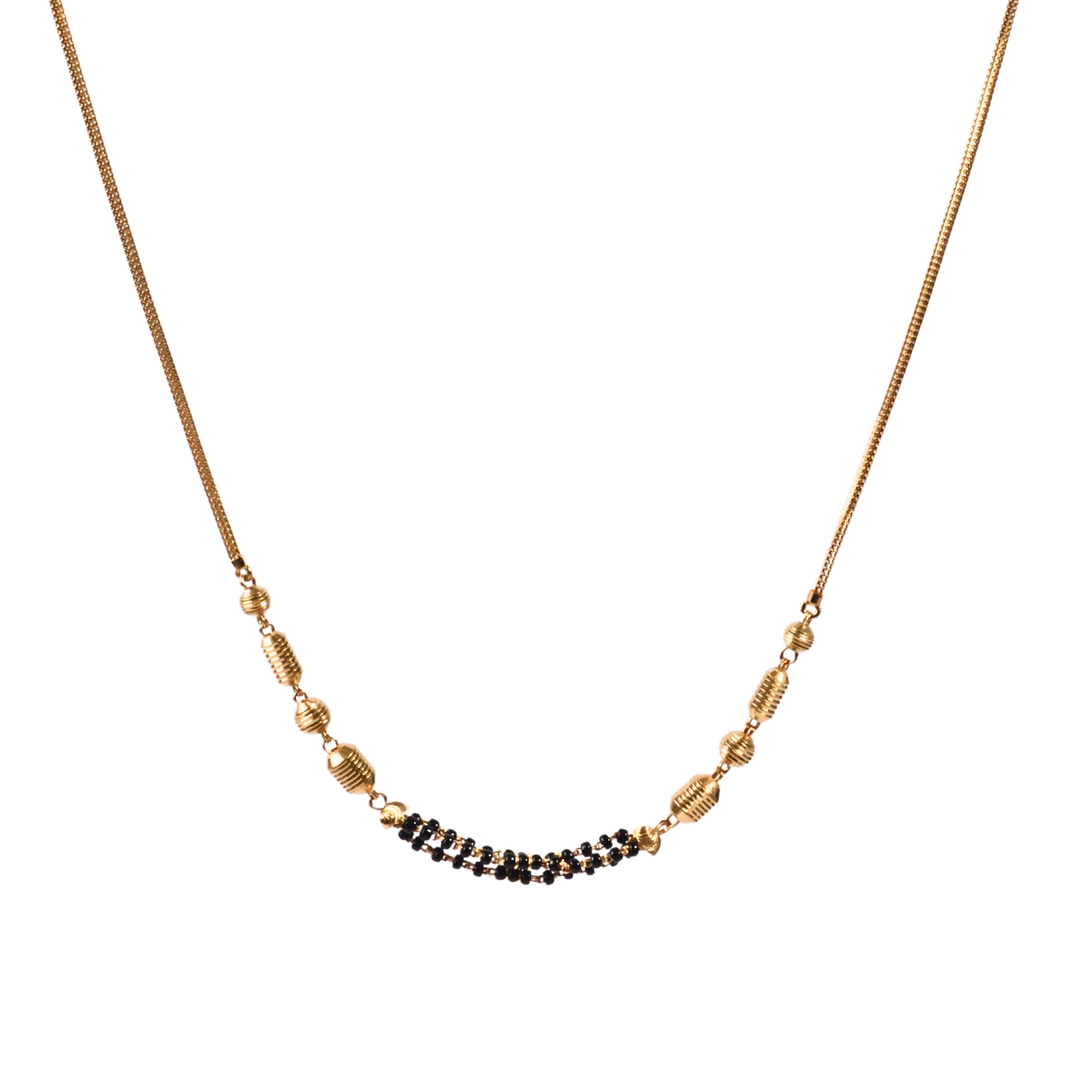 SHORT FANCY BLACK BEADS