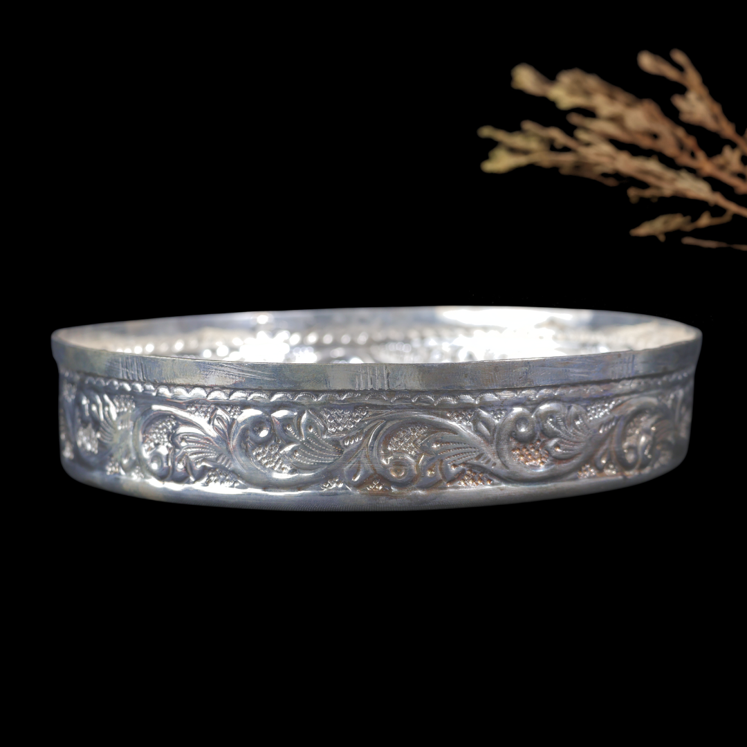 Silver Udaka Plate – Traditional South Indian Wedding Ritual Plate