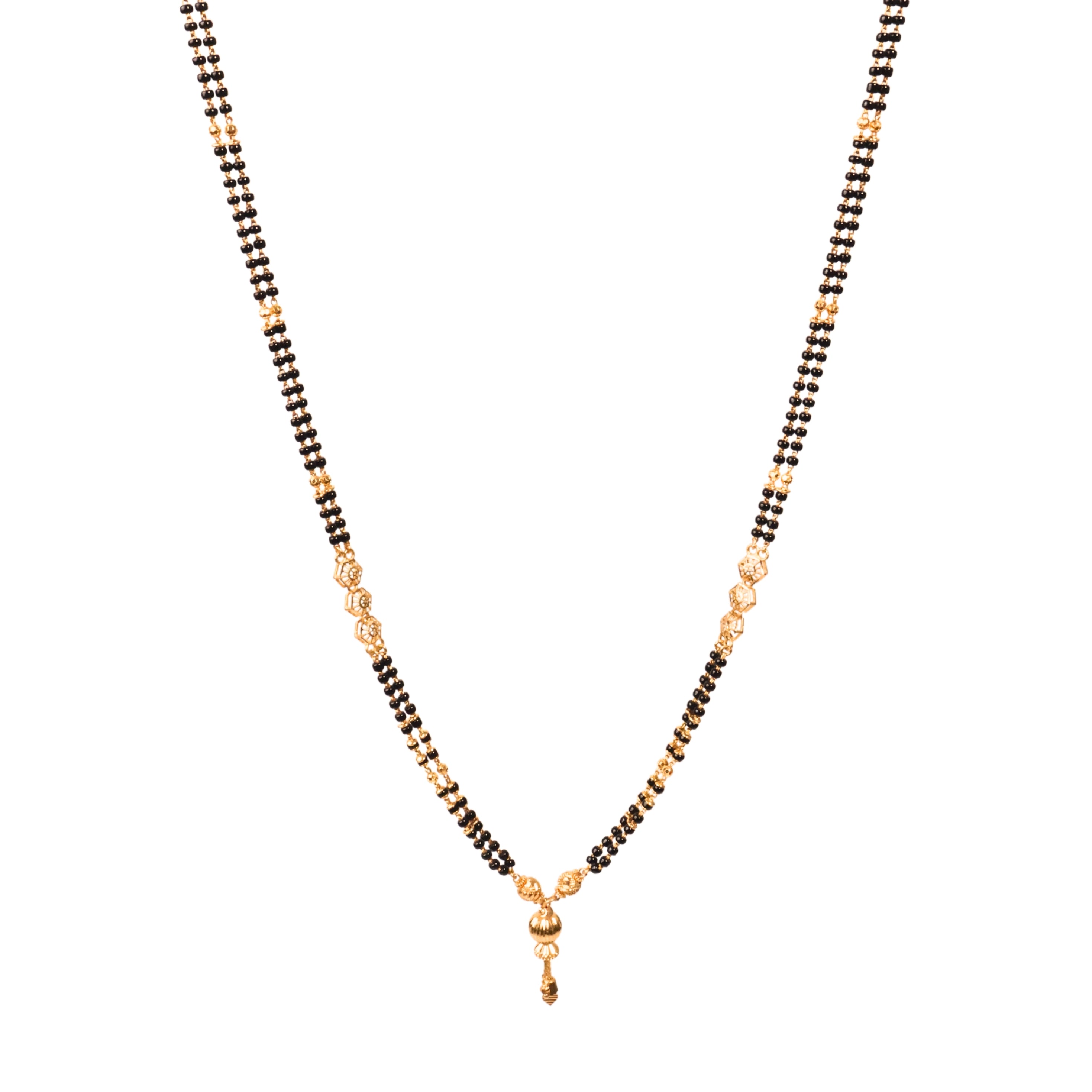 SHORT FANCY BLACK BEADS