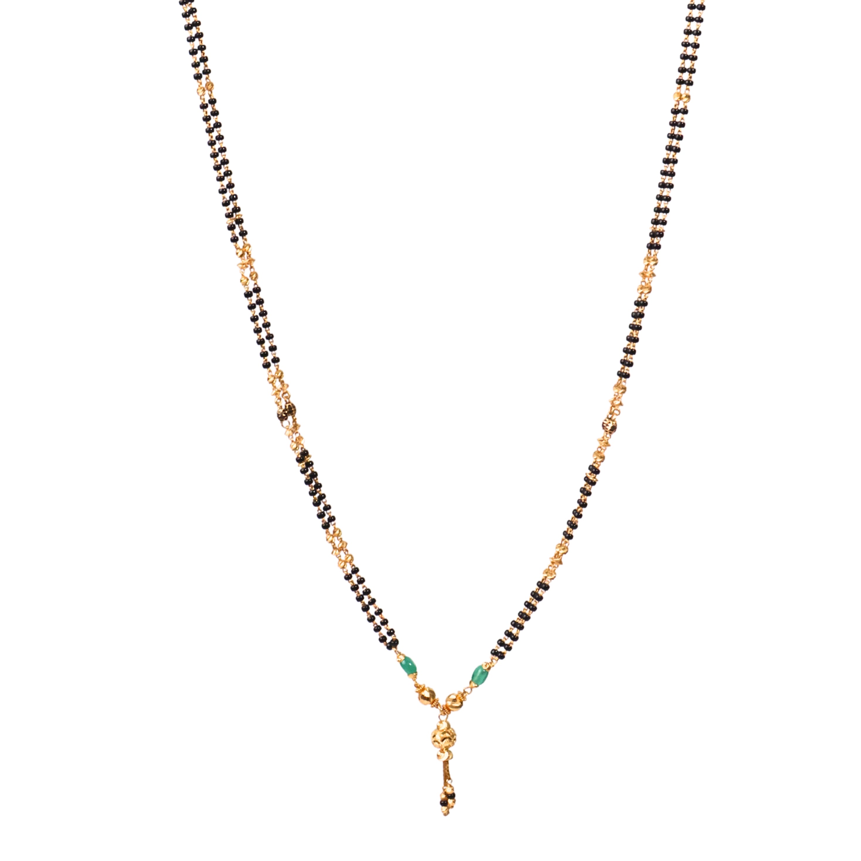 SHORT FANCY BLACK BEADS