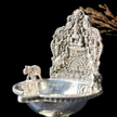Antique Silver Deepam – Ornate Vishnu  Design