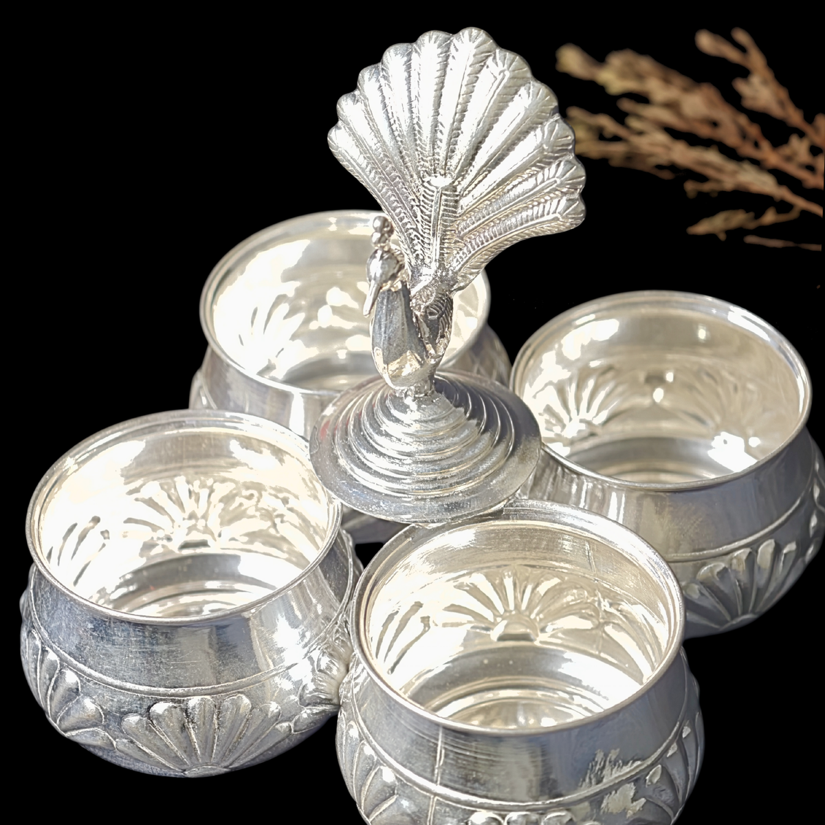 Silver Panchapali – Traditional Pooja Article