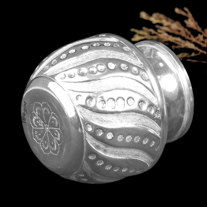 Silver Designer Chambu – Traditional Silver Kalash for Pooja