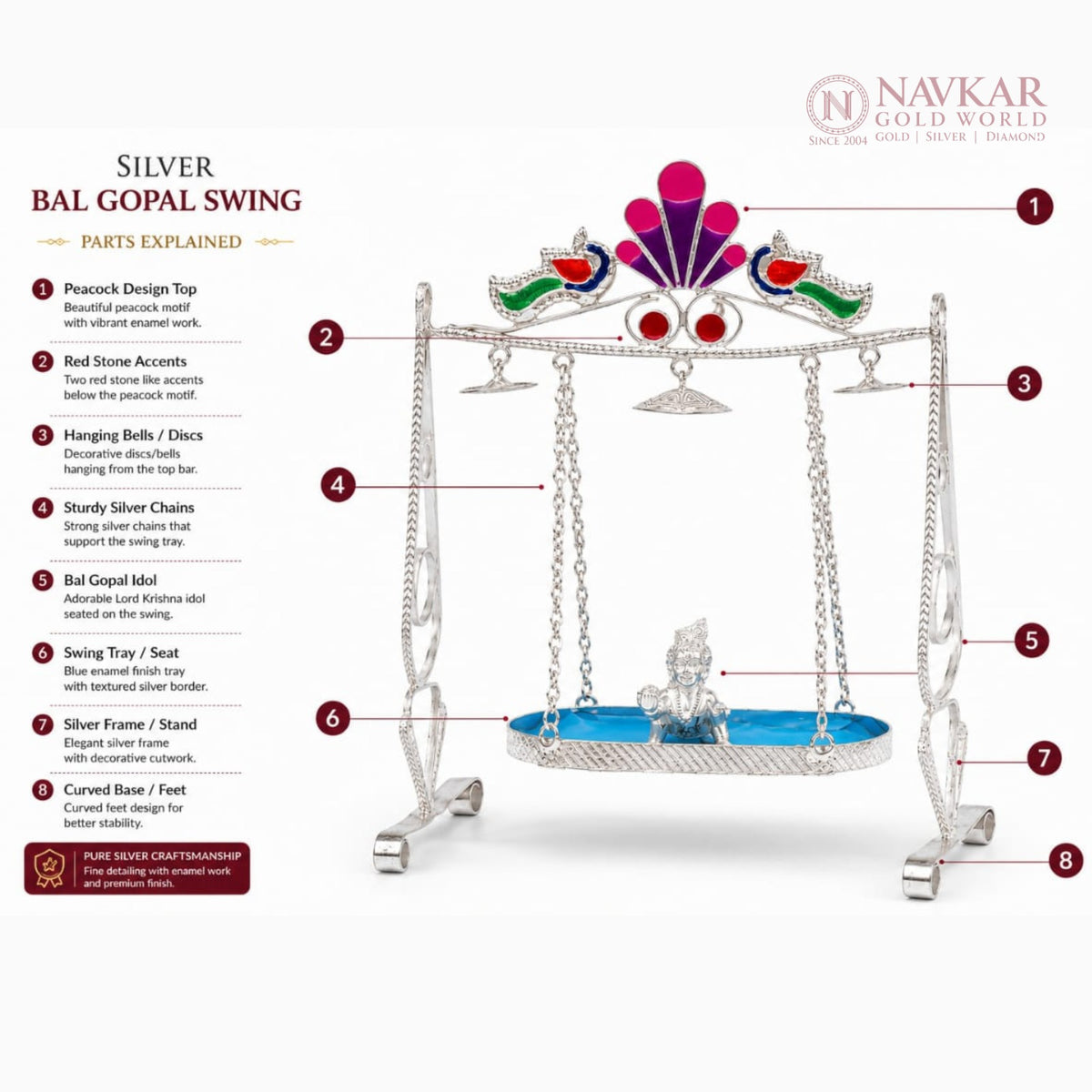 Silver Krishna Jhula – Bal Gopal Swing